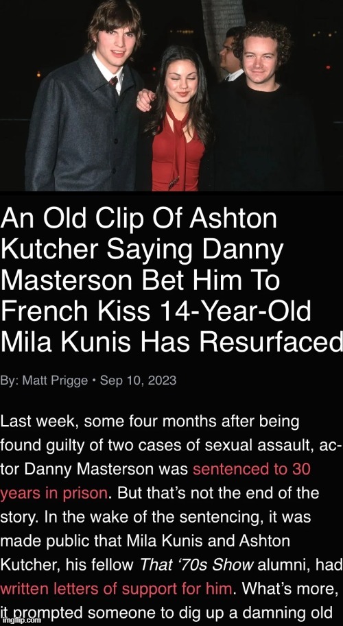 Ashton Kutcher and Mila Kunis letters - meme