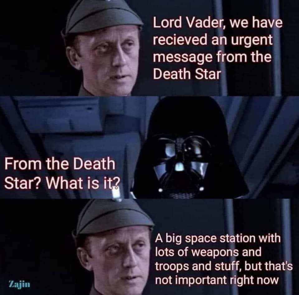 *In Vader's voice* don't call me Shirley - meme