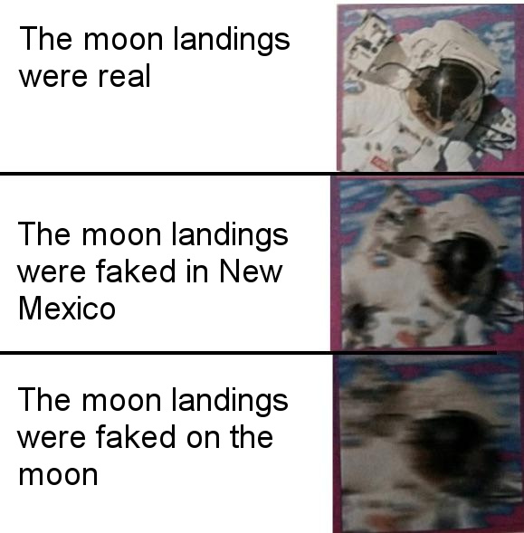 Faked landing on Mars by landing on Pluto - meme