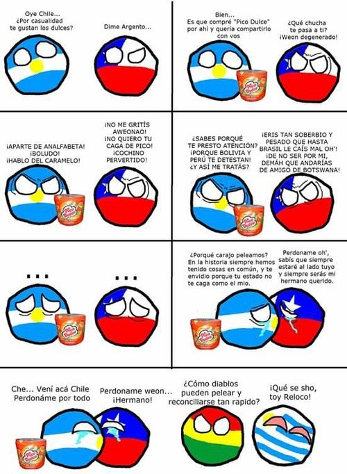 Chile y argentina un amor platonico - meme