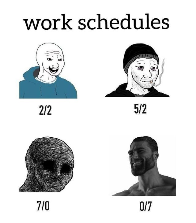 work schedules - meme