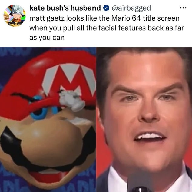 Matt Gaetz Mario 64 meme