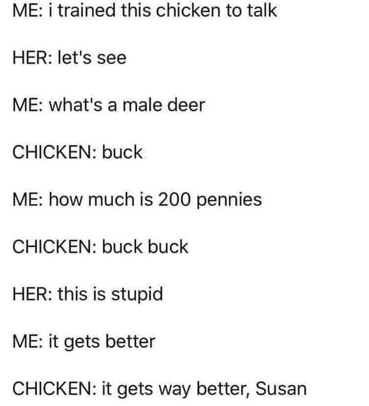 Chicken talk... - meme