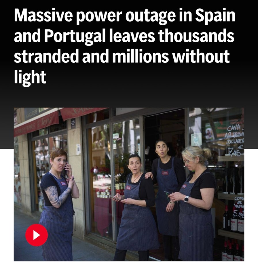 Millions stranded after Spain and Portugal said lights out - meme