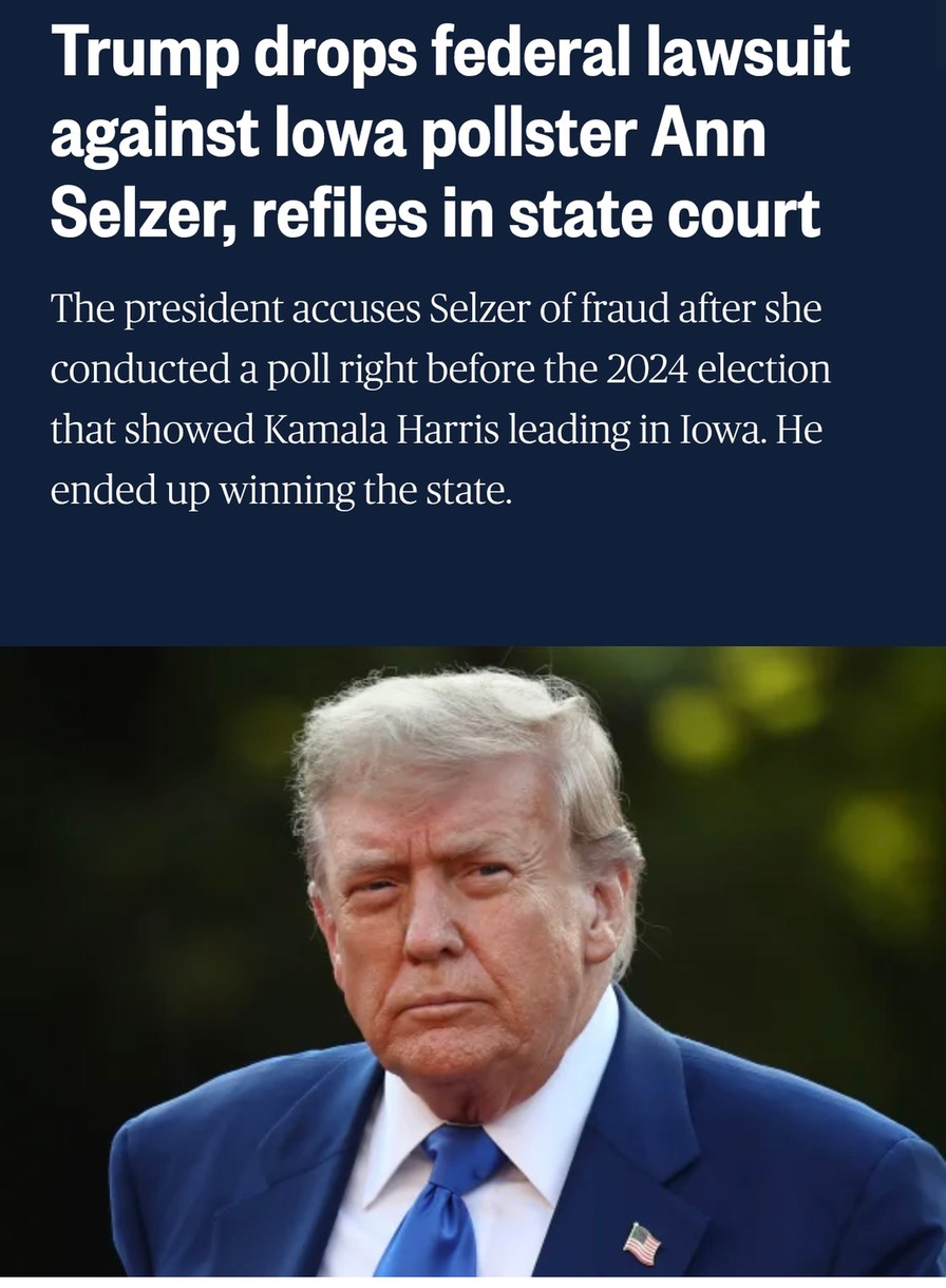 Trump moves lawsuit over Iowa poll to state court - meme
