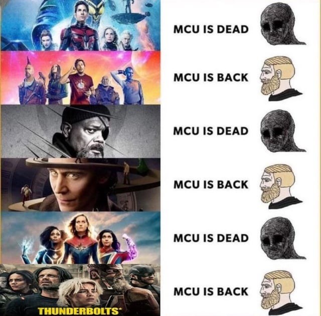 MCU fans switching sides like it's a Marvel plot twist - meme