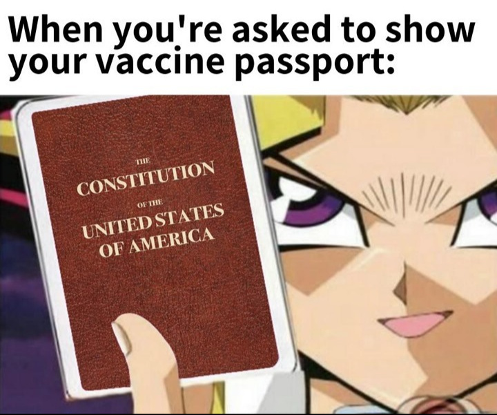 Get vaccinated, but fuck the cards - meme