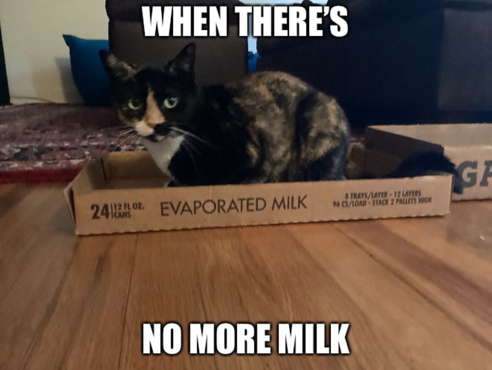No more milk evaporated milk meme