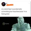 My worst fear is accidentally committing tax fraud