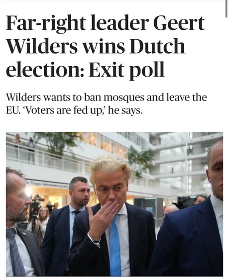 Far right leader wins Dutch election - meme