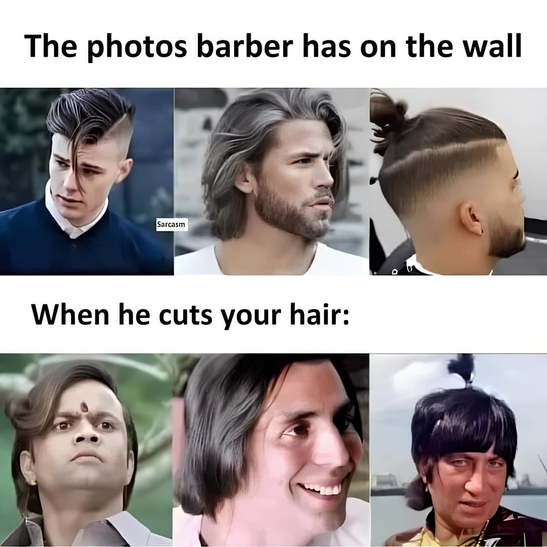 The problem is maybe not with the barber neither with his photos - meme