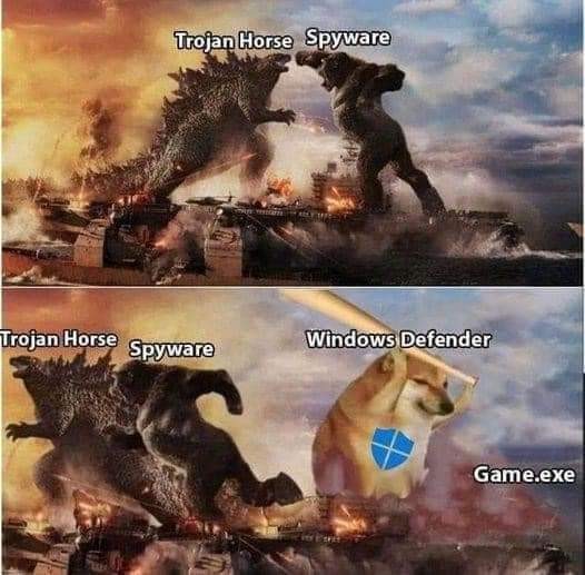 Windows Defender be like - meme