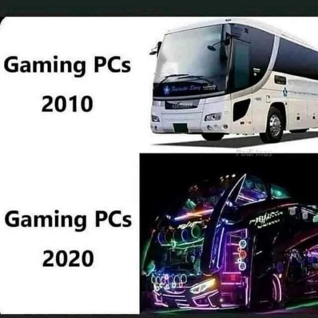 La evolución del gaming PC - meme