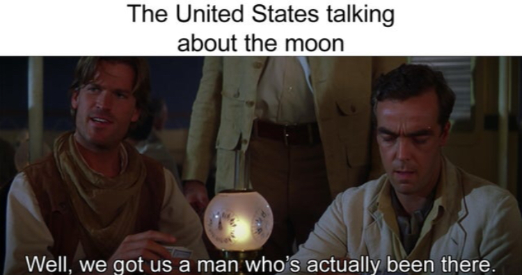 The moon is made of cheese - meme