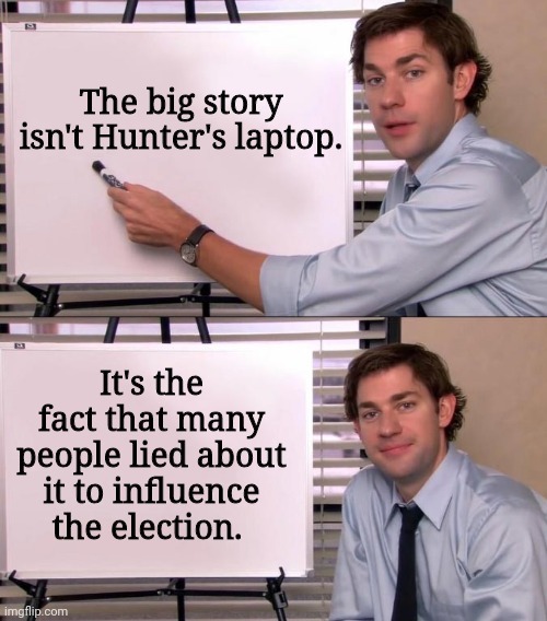The big story isn't Hunter's laptop - meme