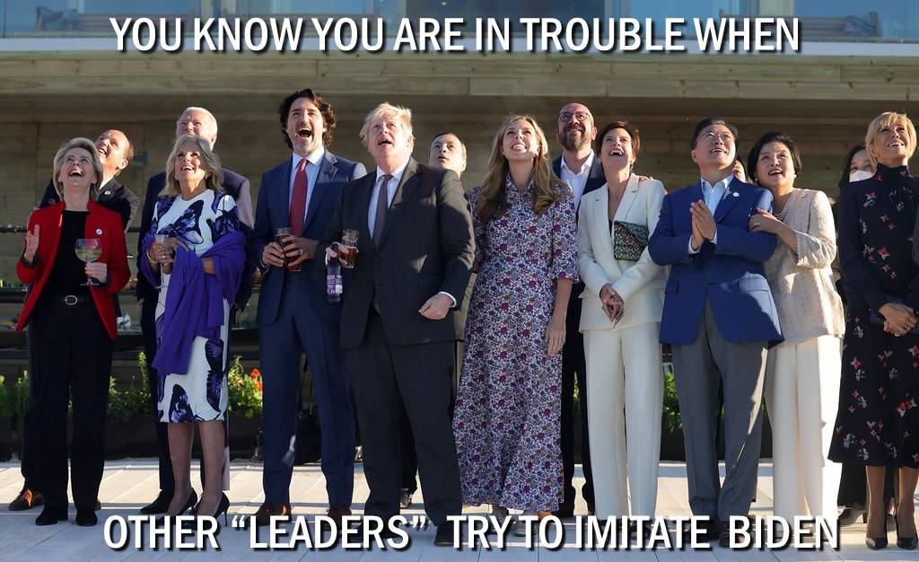 You know you are in trouble when other "leaders" try to imitate Biden - meme