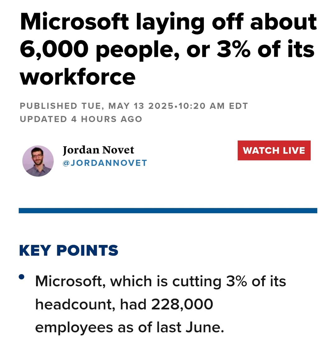 Microsoft drops 6,000 employees like an OS update - meme