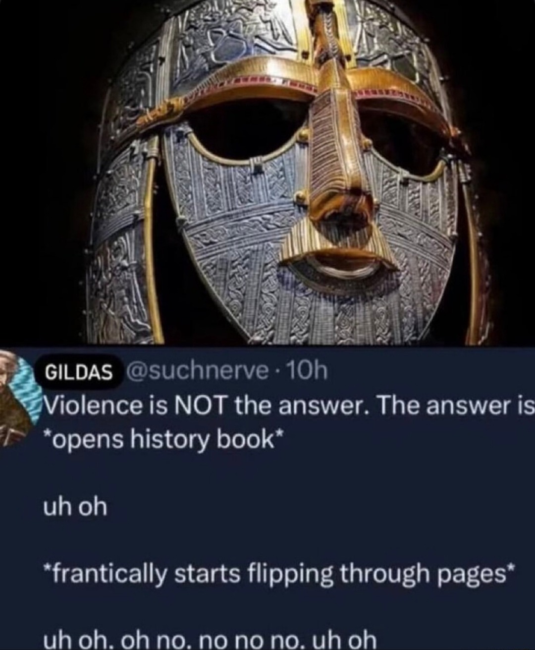 Violence isn't the answer unless you open a history book - meme
