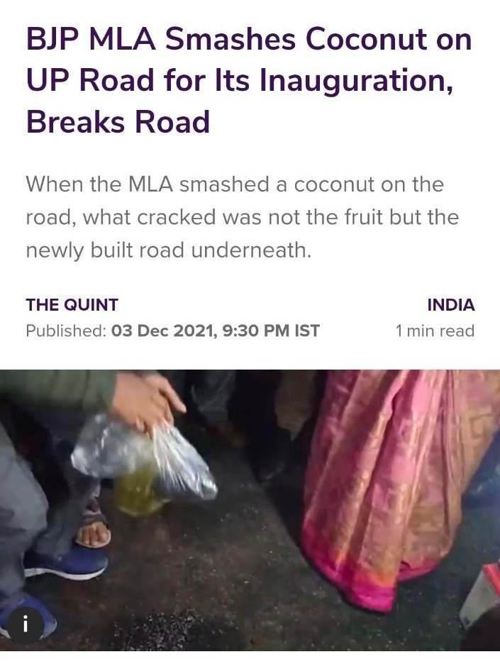 Strongest road in India - meme