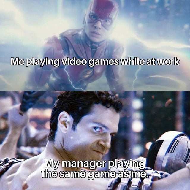 gaming while at work - meme