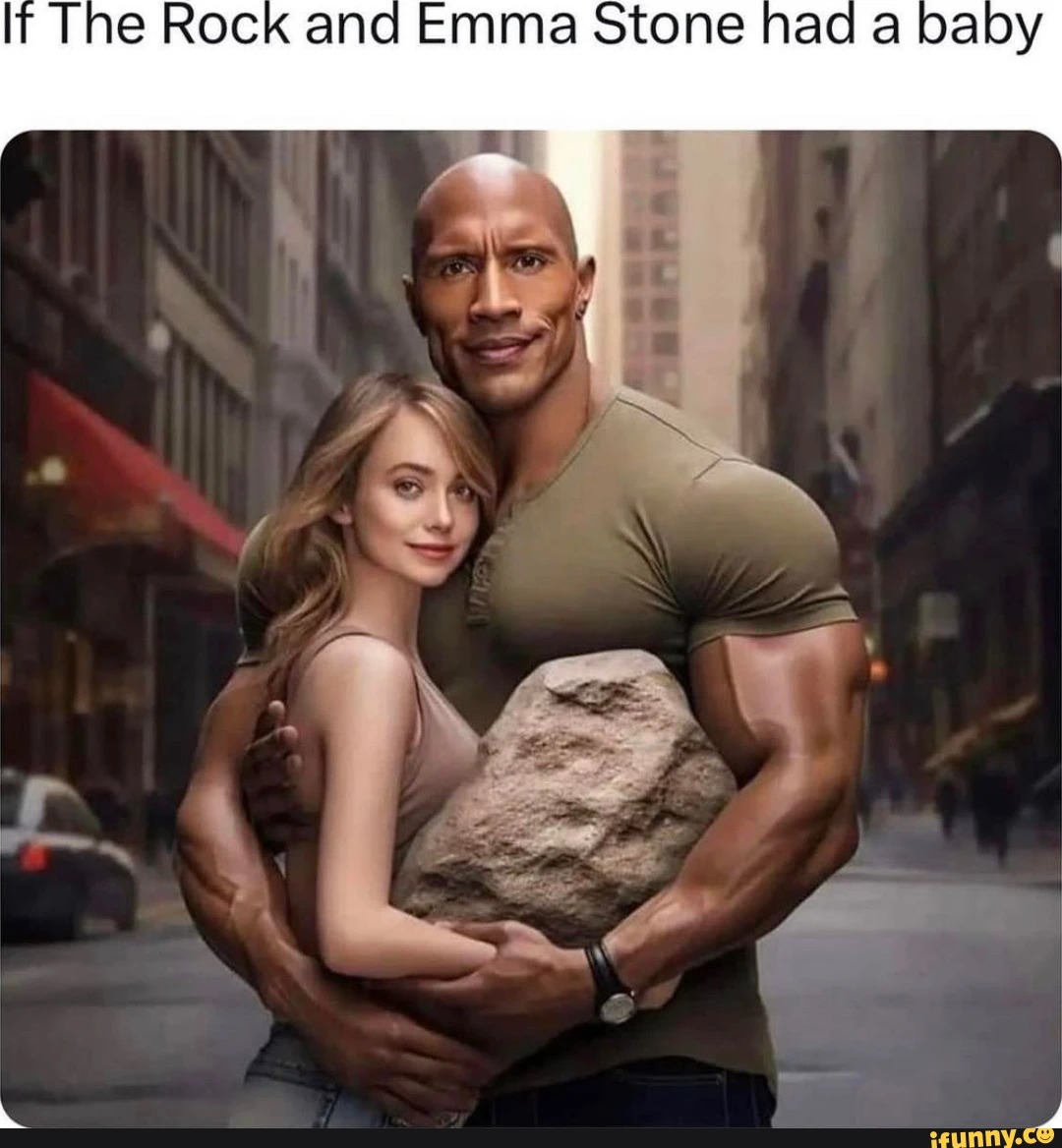 the rock meme with baby