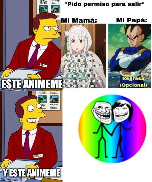 contexto: el animeme de abajo es un canal que sube memes animados