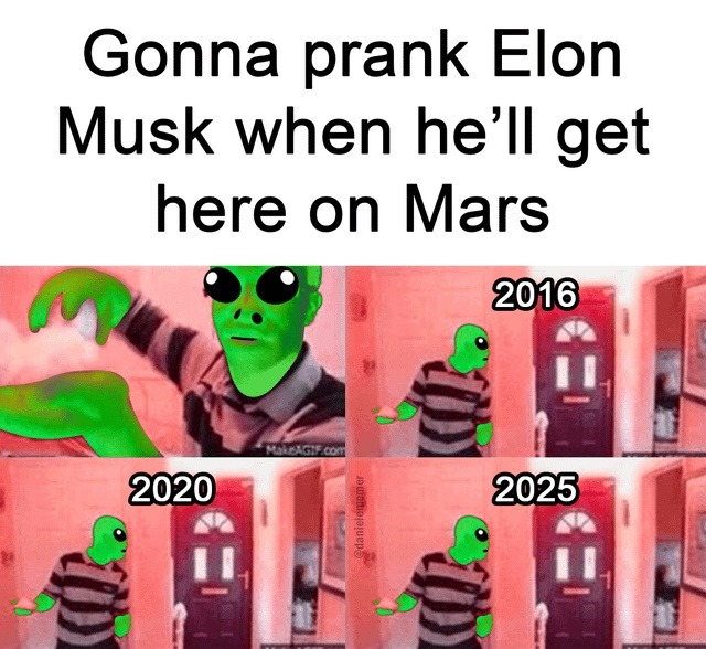 Plotting the ultimate Mars prank since 2016 - meme