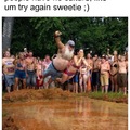 Mud wrassling competition in the comments