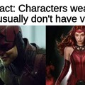 Fun fact: characters wearing red usually don't have vision