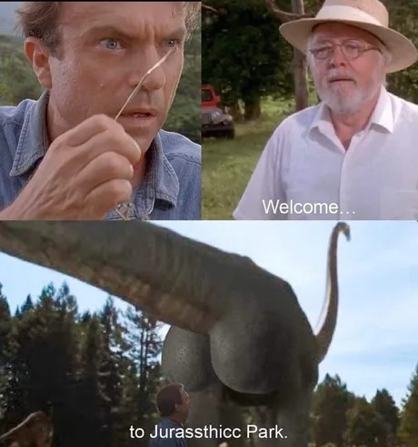 Dinosaurs in the new Jurassic World Dominion movie - meme