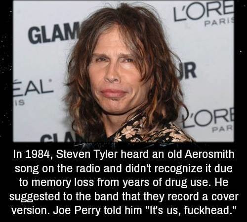 Steven Tyler forgets his own muscic - meme