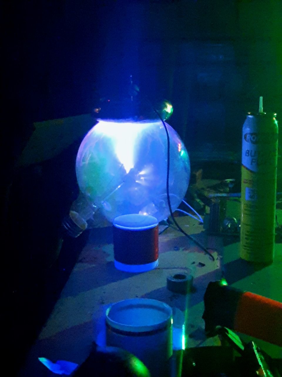 I electrified a giant light bulb with a flyback transformer. - meme