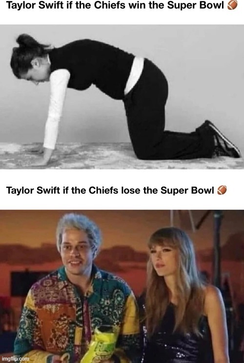 Taylor Swift if the Chiefs win the Super Bowl - meme