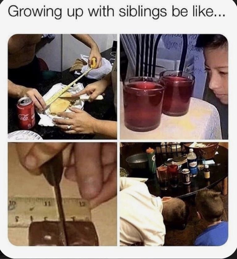 growing up with siblings = constant cold war - meme