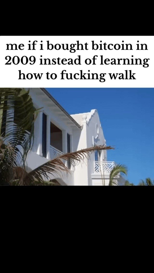 Should've bought Bitcoin instead of learning to walk - meme