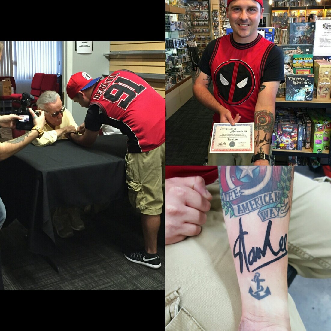 Met Stan Lee and got his autograph tattooed on my arm - meme