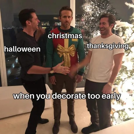 Halloween, Christmas and Thanksgiving meme