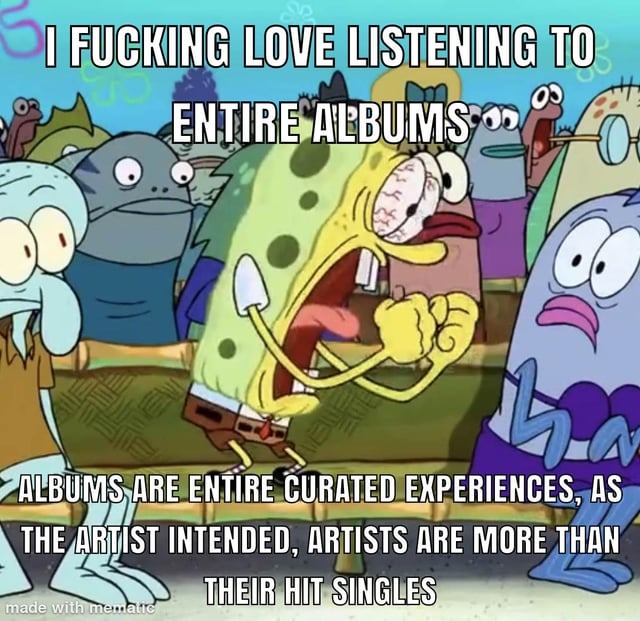 Albums are no longer a thing - meme