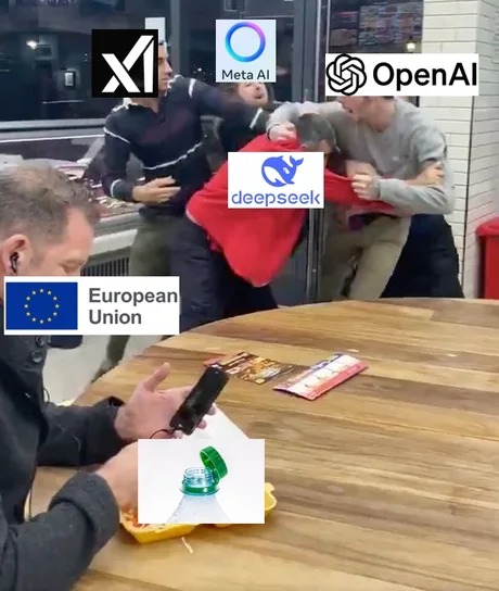 In the meantime Europe will not compete, they are just there,dying - meme