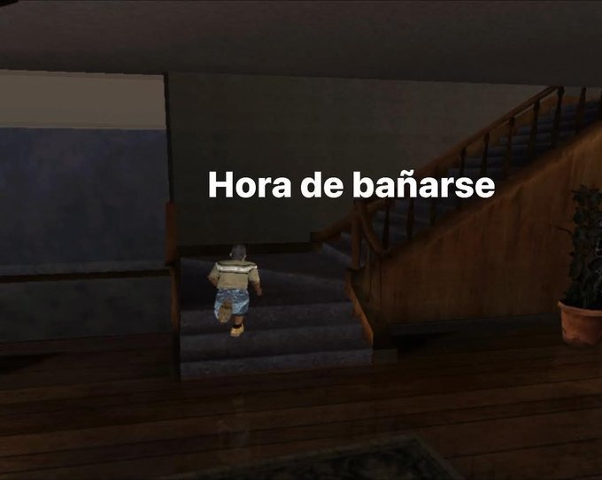 when es la hora de bañarse - meme
