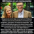 Bill Gates en un restaurante