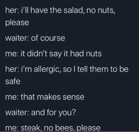 None cares about your allergies - meme
