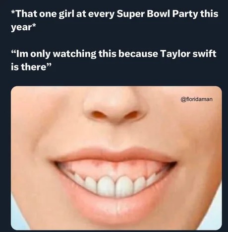Swifties watching the Super Bowl - meme