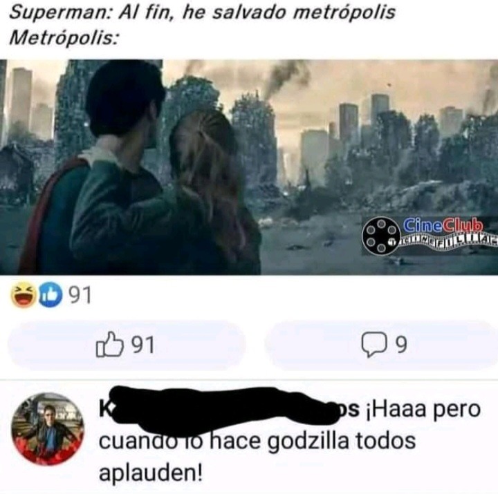 Porque Godzilla nunca fue un heroé,el de Legendary solo busca proteger sus dominios de los demás kaijus mientras que otras versiones solo representan una amenaza para el mundo y por eso aplauden el hecho el personaje sea así - meme