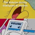 Volume during dialogues vs volume during gunshots