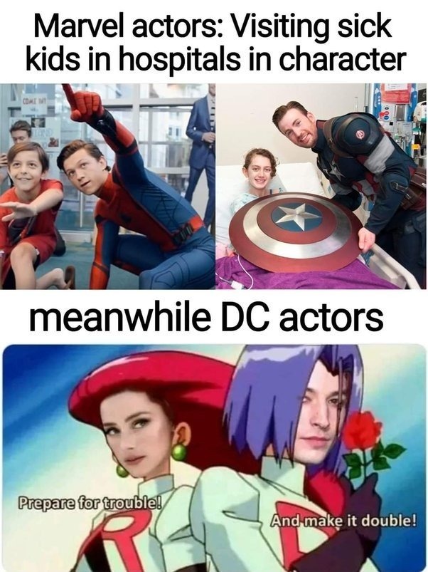 Marvel actors vs Dc actors - meme