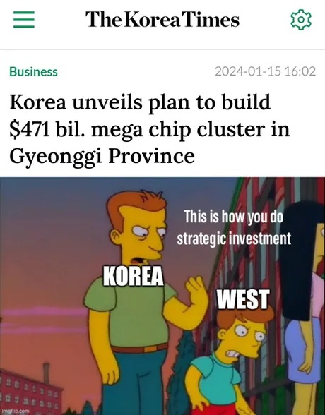 Korea is gonna build a mega chip cluster - meme