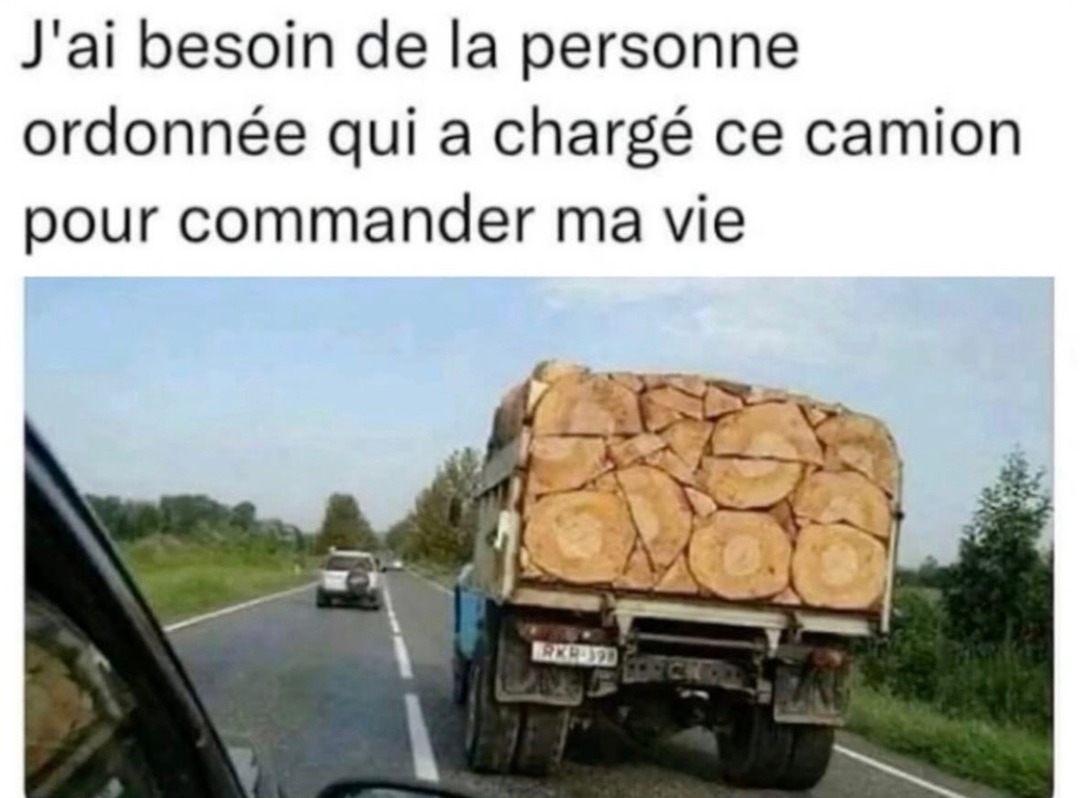 j’veux l’organisateur de ce camion pour trier ma vie - meme
