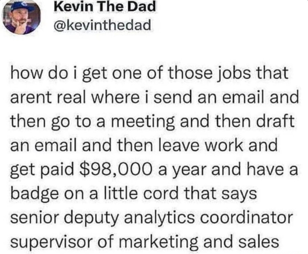 Where do I apply for this email-to-email $98k job - meme