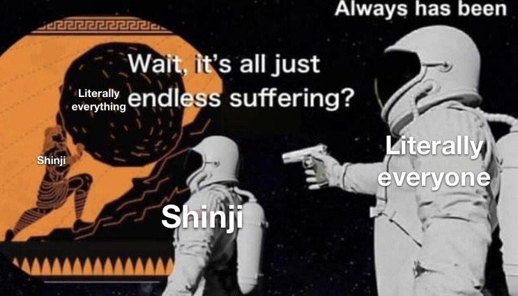 poor poor sad shinji - meme